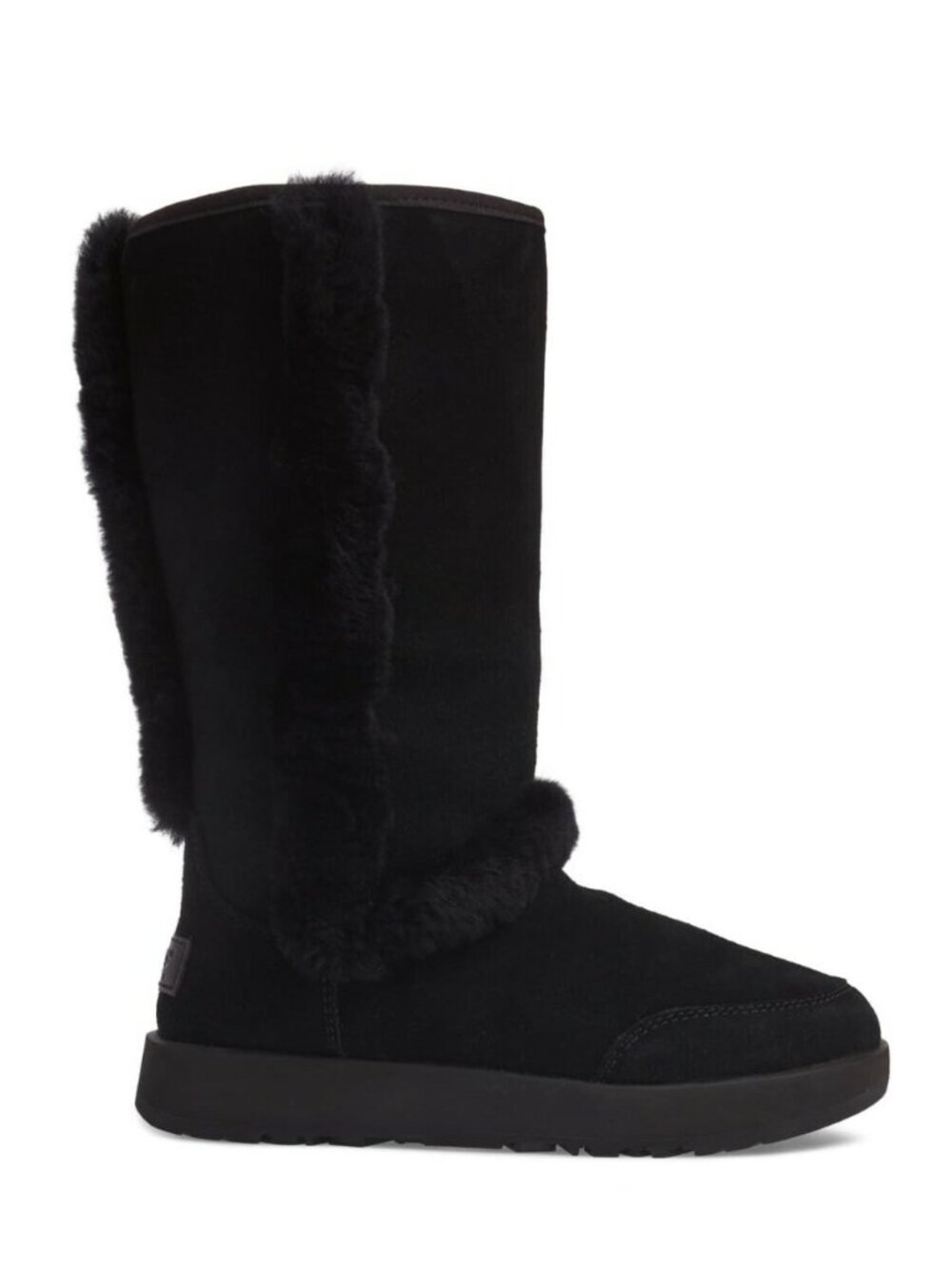 New! Ugg Sundance Genuine Shearling Waterproof Boot Black 5.5 1017511 DD25